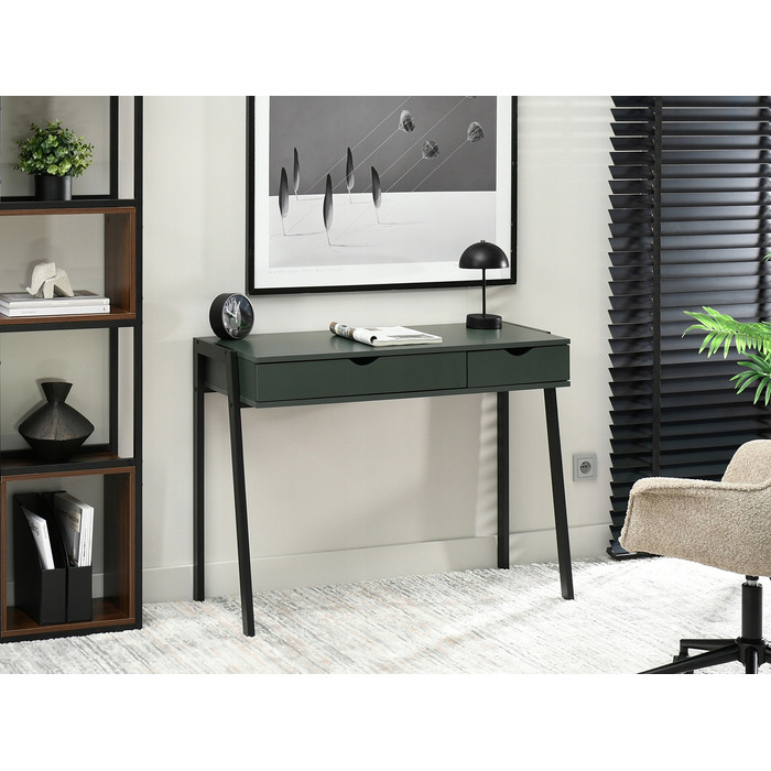 Прямокутний письмовий стіл Mebel-Partner 100 x 45 x 75 см, чорний з зеленим