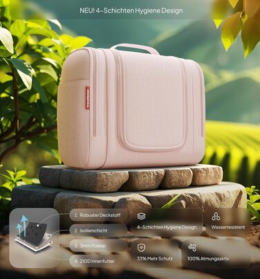 Чохол-органайзер для подорожей Traveaner, 7 відділень, 3-в-1, водонепроникний, рожевий, XXL