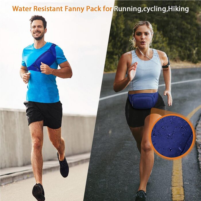 Чоловіча/Жіноча поясна сумка-бананка 35 см з великою місткістю, водонепроникна, для iPad mini/iPhone 12 Pro Max, для спорту, чорна