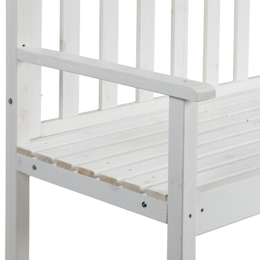 Relaxdays White Garden Bench with Table