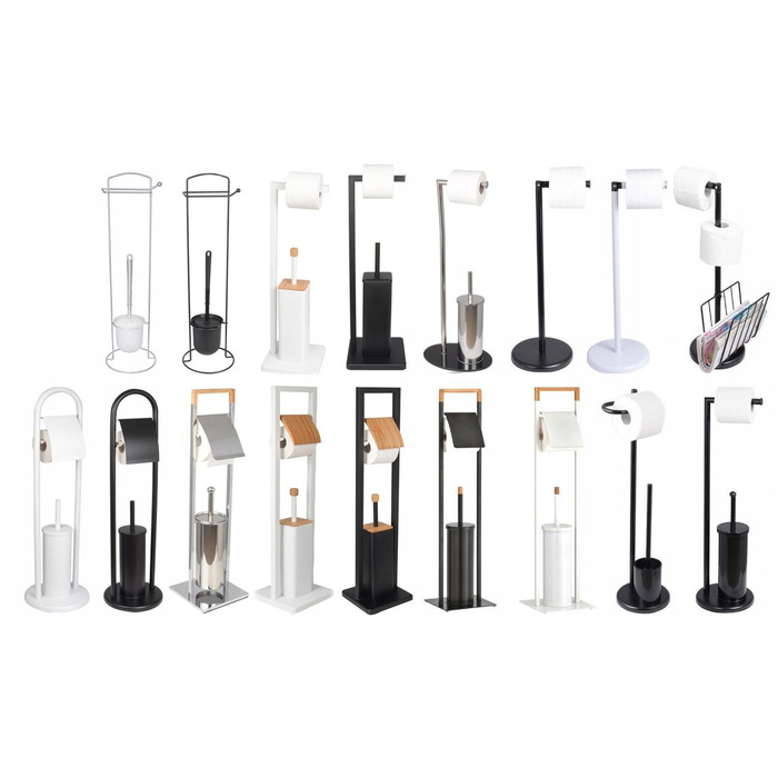 Тримач для туалетного паперу з підставкою для йоржика, чорний лофт, YOKA