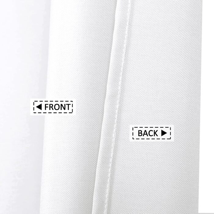 Штора для душу LinTimes з льону, 180x200 см, біла - важкий 240 GSM, з гачками, готельний люкс, машинне прання