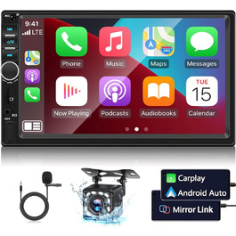 2 DIN автомагнітола NHOPEEW з CarPlay та Android Auto, 7