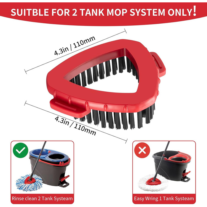 Змінна насадка для швабри O Cedar EasyWring Spin Mop, мікрофібра, трикутна з жорсткою щетиною, для ванної, кухні, басейну, скла та плитки, 2 шт.