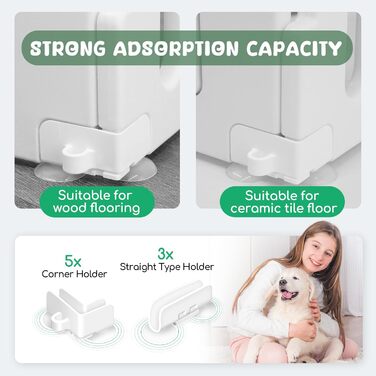 Клітка-манеж для собак та цуценят з дверима, 6-панельна, для дому, біла (156 x 78 x 60 см)