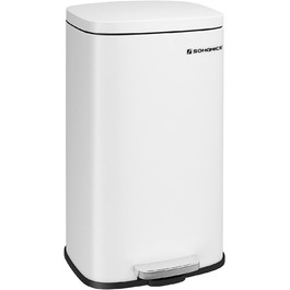 Відро для сміття SONGMICS 30 л з м'яким закриттям, сталеве, з внутрішнім відром, для кухні