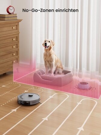 Робот-пилосос LEFANT M2 з функцією миття підлоги, 6000Pa, LiDAR-навігація, зони заборони, керування через додаток/Alexa, ідеальний для шерсті тварин, килимів та твердих підлог M2G