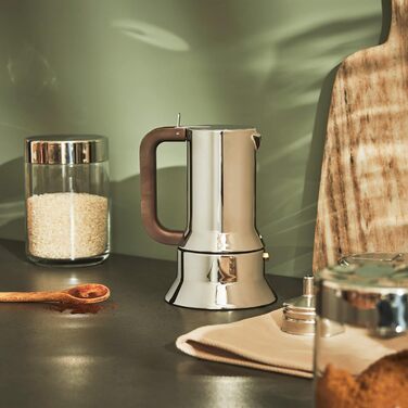 Alessi 9090/6 Espresso Machine, 6 Cups, for Induction, Stainless Steel, Silver, 15.5 x 13.5 x 27 cm, 15.5 x 13.5 x 27 cm, Single