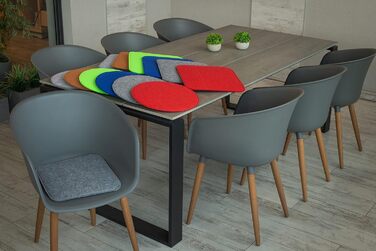 Набір із 4 фетрових подушок для стільців Sunnypillow 35x35 см, квадратні, сірої, для стільців і лавок, для дому та вулиці