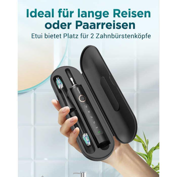 Електрична зубна щітка звукового типу для дорослих та дітей з 8 насадок та 5 режимами. 90 днів роботи від акумулятора, таймер 2 хвилини, чохол для подорожей