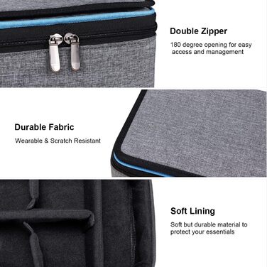 BERTASCHE Cable Bag - Large Cable Bag with 11-inch Tablet Pocket for Travel, Work, University, Electronics Accessories Bag