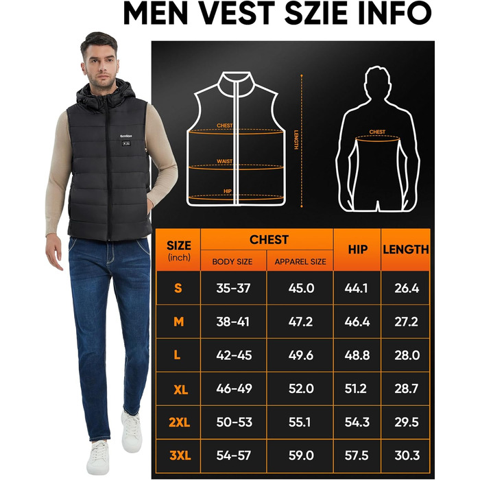 Обогреваемый жилет для женщин и мужчин с аккумулятором 16000mAh - теплая жилетка з підігрівом для холодної погоди