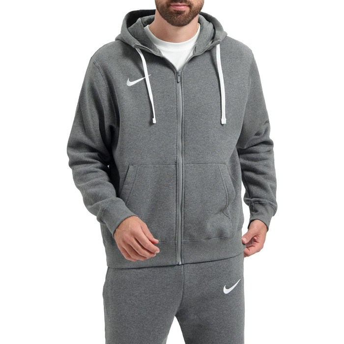 Чоловіча толстовка Nike Park 20 Full Zip Hoodie з капюшоном на блискавці, Charcoal Heather/White, розмір S