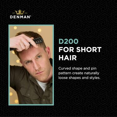 Щітка для укладки волосся Denman D200 - гнучка насадка, для будь-якого типу волосся (чорна)