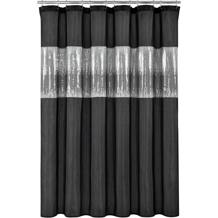 Шторка для душу Lush Decor Night Sky, 183 x 183 см, сірий та білий колір