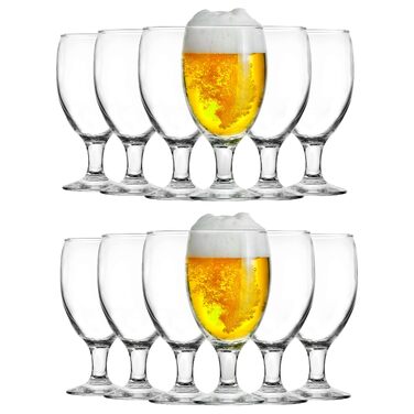 Набір пивних келихів Biergläser 590 мл (12 шт) - Кришталеві келихи для пшеничного пива, скляні банки для зберігання, подарунок чоловікові, можна мити в посудомийній машині