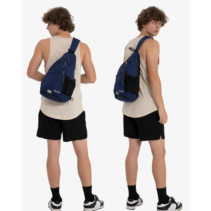 Сумка через плече WATERFLY: рюкзак-слінг для спорту та подорожей (Королівський синій)