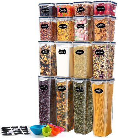 Набір контейнерів для зберігання YASHE 24 шт. з кришкою, герметичні, BPA-free, для сухих продуктів, крупи, борошна та цукру