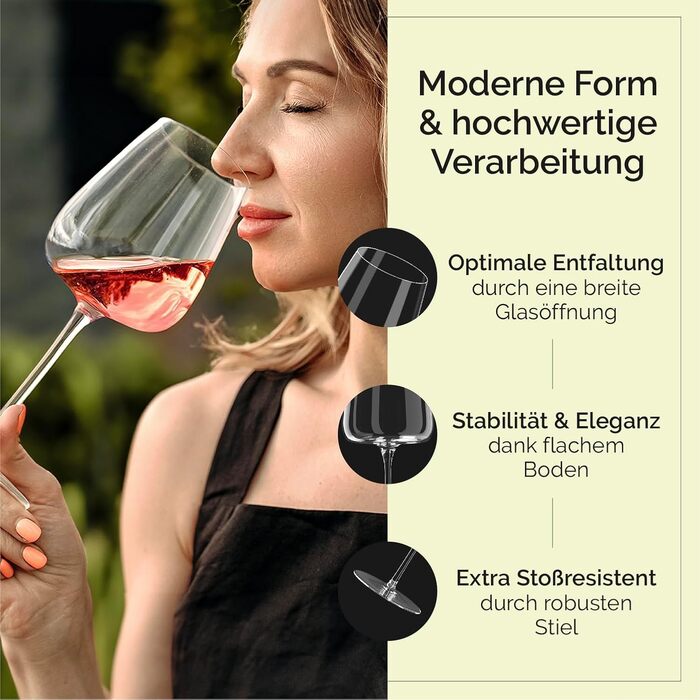 Набір склянок для білого та рожевого вина 16hundred® Moderne | 6 шт. | 450 мл | Італія