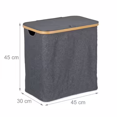 Relaxdays Laundry Basket with Lid, 60 L