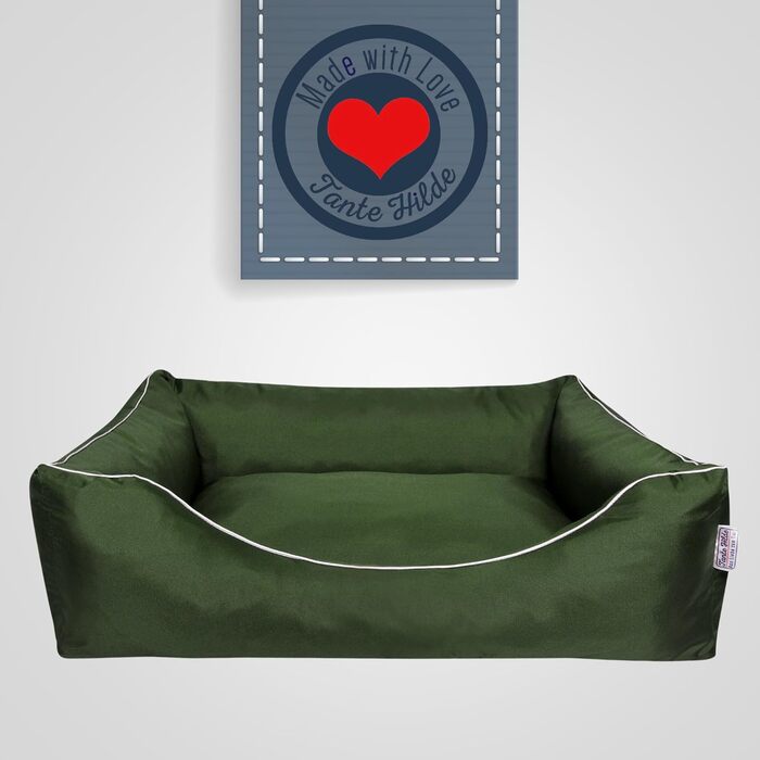 Aunt Hilde Dog Bed Norderney XXXL (120x90x25) Green – Washable, Robust and Comfortable Dog Bed & Dog Basket in Various Sizes – Ideal for large dogs e.g. German Shepherd, Ridgeback (L 100 x W 80 x H 25 cm, Green)