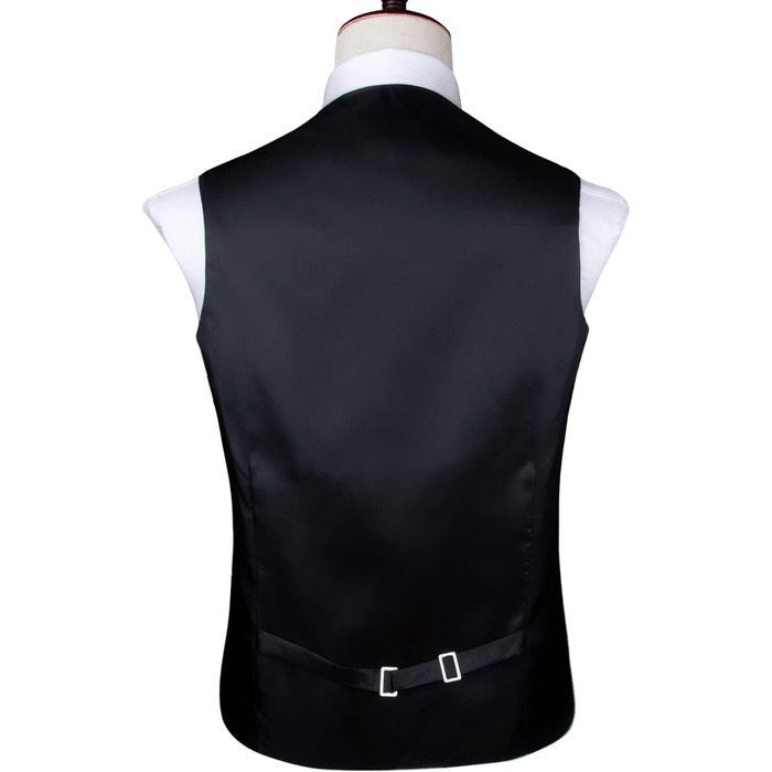 Костюмний жилет DiBanGu 5 шт. (жилет, краватка, нагрудна хустинка, запонки, кільце для краватки) XL, зелений/чорний