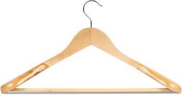 RSR Hangers 25 x Suit Hangers/Jacket Hangers/Coat Hangers Wood Natural | Trouser Hangers | 44.5 cm | 360° Swivel Hook | extra wide shoulders