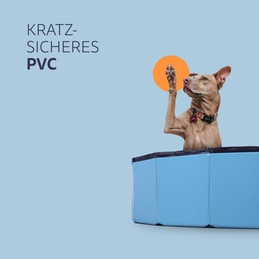 Басейн для собак Ø120см x 30см з неслизьким дном та зливним клапаном - Складаний з ПВХ - Ігровий басейн для собак, міцна конструкція