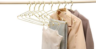 Металеві вішалки для одягу преміум якості, 45 см, золоті, 20 шт. - міцні вішалки для пальт, штанів, сорочок та спідниць