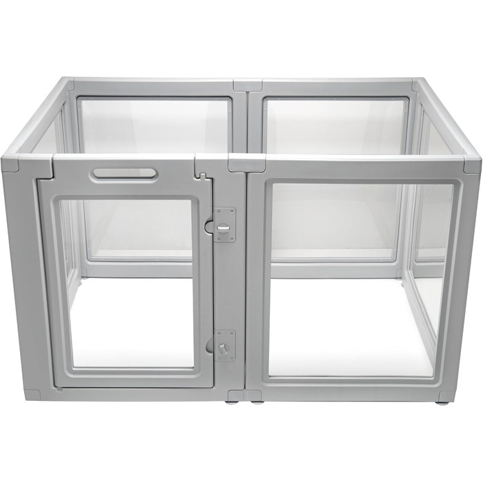 Забіг для собак Front Row: міцний, прозорий, з 6 панелями, 76,2 см, для дому та саду, легко збирається, складається, сірий, для собак маленьких та середніх порід