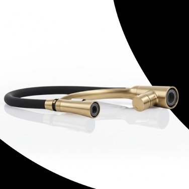 Кухонний змішувач NEXO з гнучким виливом, колір BRUSHED GOLD (матове золото), стілевий