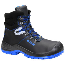 Черевики безпеки ELTEN Alessio Mid ESD S3S, шкіряні, з металевим носком, легкі, міцні, чоловічі та жіночі, 50 EU, чорно-синій