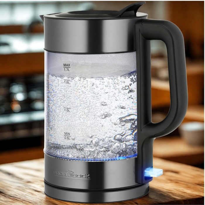 Електричний чайник Profi Cook WKS501331, 2200 Вт, 1,7 л, сріблястий/сірий