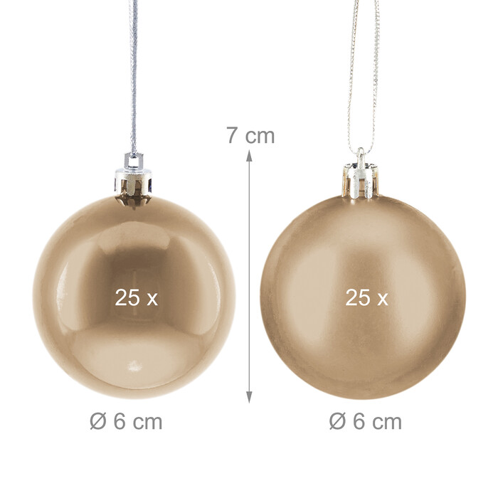 Relaxdays Set of 50 Christmas Baubles