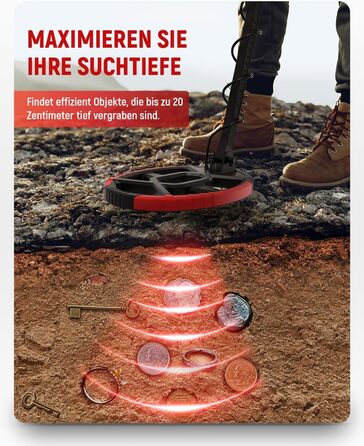 Металодетектор KAIWEETS Pro Set: LCD дисплей, водонепроникна котушка, регулювання чутливості, для дорослих та дітей