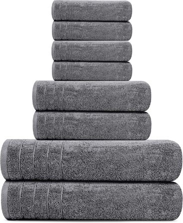 Набір рушників Tens Towels з 100% бавовни, 8 предметів: 2 великі банні рушники, 2 рушники для рук та 4 серветки, гігроскопічні та швидкосохнучі, колір зелений
