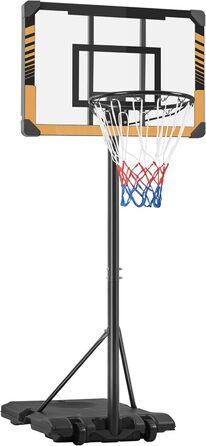 Yaheetech Adjustable Height Basketball Stand with Wheels - Mobile Basketball Hoop, Water or Sand Fillable, Indoor/Outdoor Basketball System - 226.5cm - 256.5cm