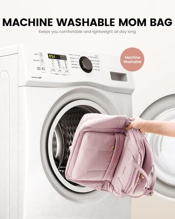 LOVEVOOK Рюкзак-переноска для мами та тата з пеленальною підкладкою, сумка для підгузків, рюкзак для візка, велика сумка для дитини, клінічна сумка, сумка для пологового будинку, для новонароджених (M, світло-рожевий)