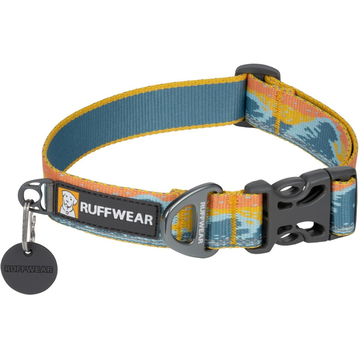 Нашийник для собак RUFFWEAR Crag, середній, 36-51 см, з алюмінієвим кільцем V, регульований, м'який, преміум-якість, для собак з можливістю підключення повідка