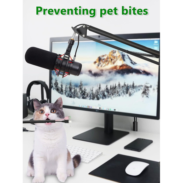 Кріплення для мікрофона FIFINE AM8, білий - Шарнірний стійкий кріплення для мікрофонів FIFINE Recording XLR/USB, AM8, YOUSHARES. Підходить для мікрофонів з адаптерами 3/8' - 5/8'.