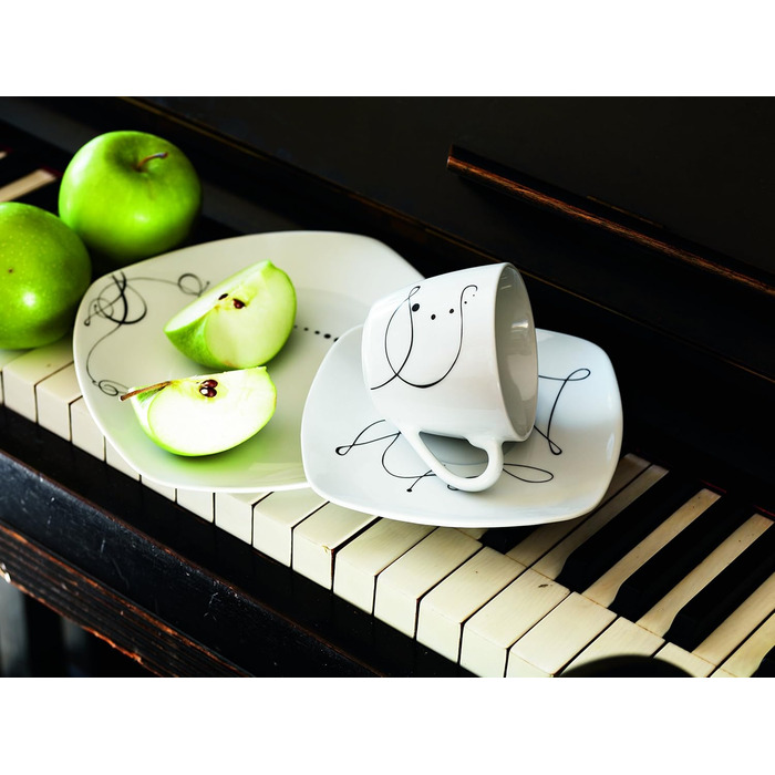 Набір посуду Maser Serie Chanson, 30 предметів, порцеляна, для 6 осіб, білий