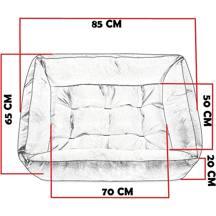 Крісло-лежанка для собак SuperKissen24: лежанка-кошик, лежанка-софа, лежанка для собак великих, середніх та маленьких порід. Лежанка для тварин, розмір L, чорно-сірий колір, з подушками з льону 95x75 см. Можна прати.