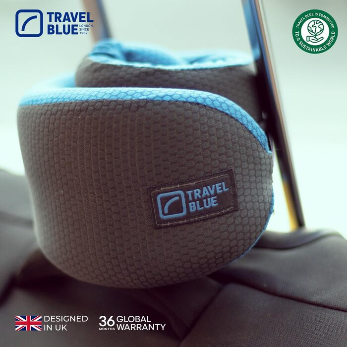 Blue Dreamer Travel Neck Pillow - Memory Foam Airplane Pillow for Travel with Breathable Mesh Fabric, Removable Cover, High Comfort & Support, Easy Storage