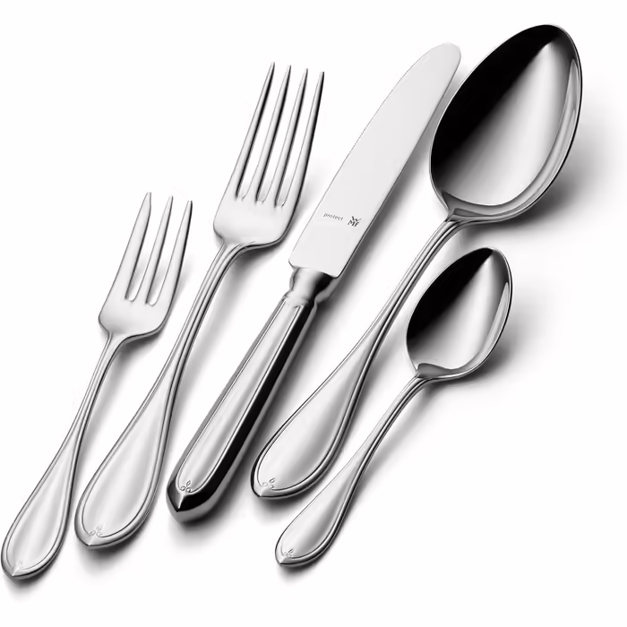 WMF Premiere Cutlery Set, 12 Place Settings, 66 Pieces, 60 Pieces with Serving Utensils, Hollow-Ground Knives, Cromargan protect polished, scratch-resistant, dishwasher-safe, 66-piece Single