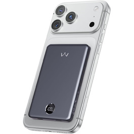 iWALK Powerbank MagSafe 5000mAh з LED-дисплеєм (Сірий) - Бездротова зарядка для iPhone 17/16/15/14/13/12