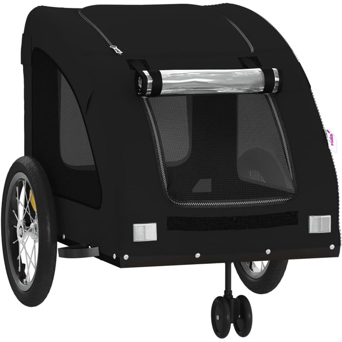 Фургон для собак VidaXL - чорний, 30 кг, Oxford-Gewebe, з прапором та відбивачами