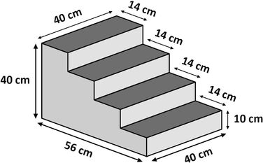 Сходинка для тварин Boutique Zoo: 4 сходинки, 40 см, для собак та котів | З м'якого велюру, темно-сірого кольору | Ідеально для ліжка та авто