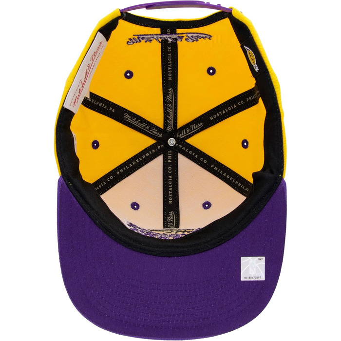 Кепка Mitchell & Ness NBA Lakers Snapback жовто-фіолетова, універсальний розмір
