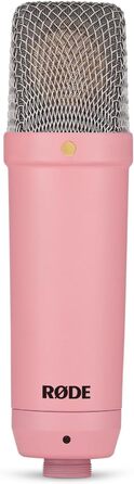Мікрофон Rode NT1 Signature Black Studio (конденсаторний) + стійка для мікрофона keepdrum (рожева)