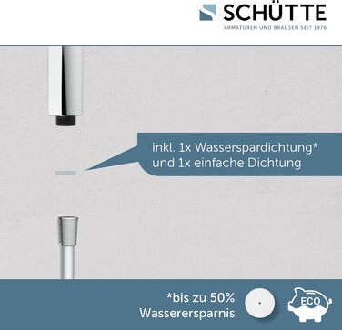 SCHÜTTE Hand Shower SAMOA RAIN | Jet Stream Technology | Showerhead with over 300 nozzles | 3 adjustable spray patterns | Anti-limescale showerhead for the shower | White